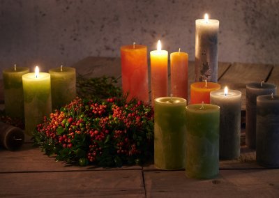 Handgemachte Kerzen Naturfarben
